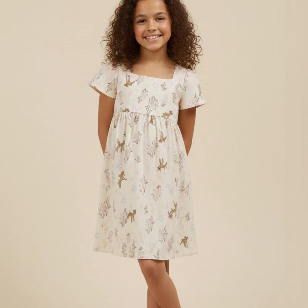 Disney Bambi Forest Friends Dress Size 12 Boho Fawn Floral Kids